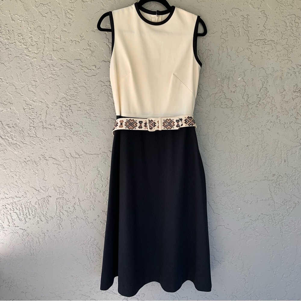 Vintage Poly Dress with Cross-stitch Belt